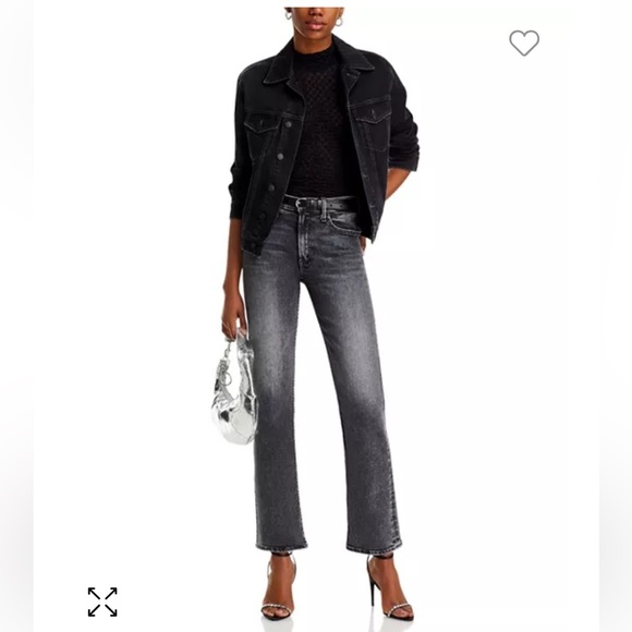 Mother The Midrise Rider Skimp I hate Snakes gray Black 26 jeans - Picture 2 of 14
